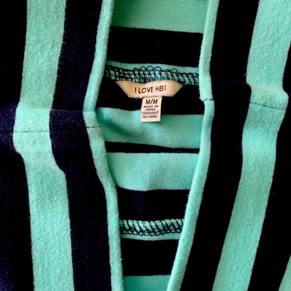 Cotton candy blue and navy striped mini Forever 21 - Picture 3 of 5
